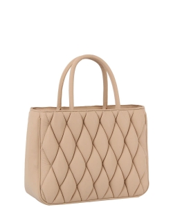 Quilted Top Handle Tote Bag JYE-0481 TAUPE